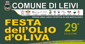 Il 21 luglio ore 18 Premio Leivi alla 29° edizione della Festa dell'Olio di oliva