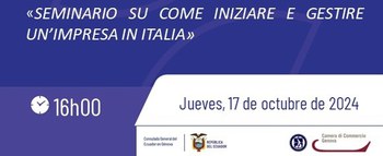 17 ottobre 2024 - Seminario "Come iniziare e gestire un'impresa in Italia"